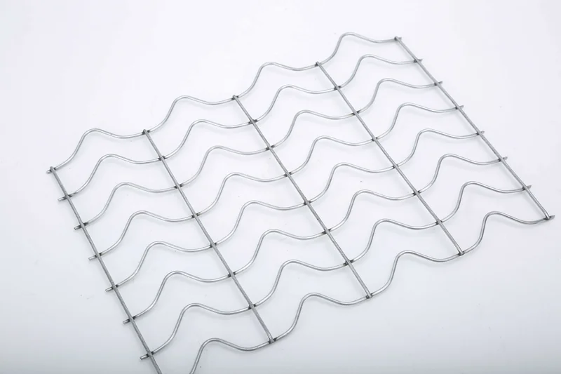 Flat welded mesh sample photographed at an angle